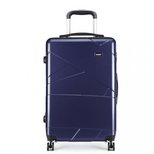 K1772 - 1L - Kono 20 Inch Bandage Effect Hard Shell Suitcase - Navy - Easy Luggage