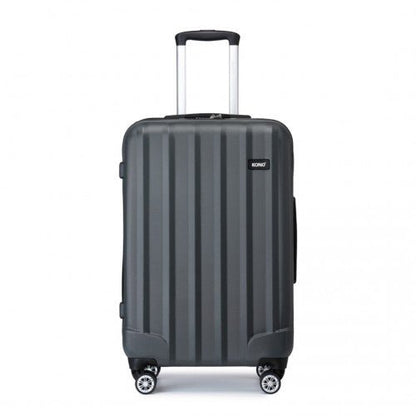 K1773 - 1L - Kono 28 Inch Striped ABS Hard Shell Luggage with 360 - Degree Spinner Wheels - Grey - Easy Luggage