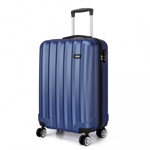K1773L - Kono Vertical Stripe Hard Shell Suitcase 19 Inch Luggage - Navy - Easy Luggage