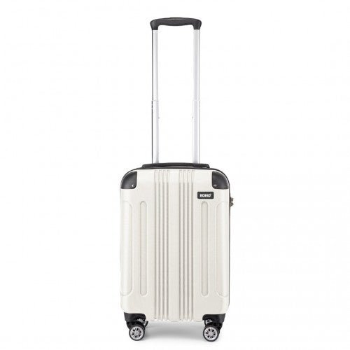 K1777 - 1L - Kono 19 Inch ABS Lightweight Compact Hard Shell Cabin Suitcase Travel Carry - On Luggage - Beige - Easy Luggage