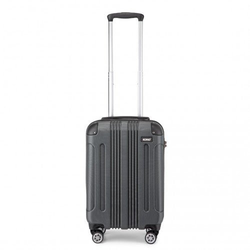 K1777 - 1L - Kono 19 Inch ABS Lightweight Compact Hard Shell Cabin Suitcase Travel Carry - On Luggage - Grey - Easy Luggage