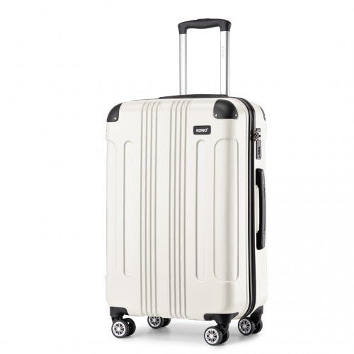 K1777 - 1L - Kono 24 Inch ABS Lightweight Compact Hard Shell Travel Luggage For Extended Journeys - Beige - Easy Luggage