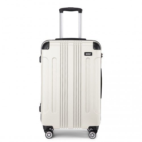 K1777 - 1L - Kono 24 Inch ABS Lightweight Compact Hard Shell Travel Luggage For Extended Journeys - Beige - Easy Luggage