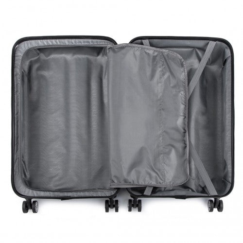 K1777 - 1L - Kono 24 Inch ABS Lightweight Compact Hard Shell Travel Luggage For Extended Journeys - Grey - Easy Luggage