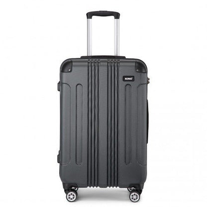 K1777 - 1L - Kono 24 Inch ABS Lightweight Compact Hard Shell Travel Luggage For Extended Journeys - Grey - Easy Luggage