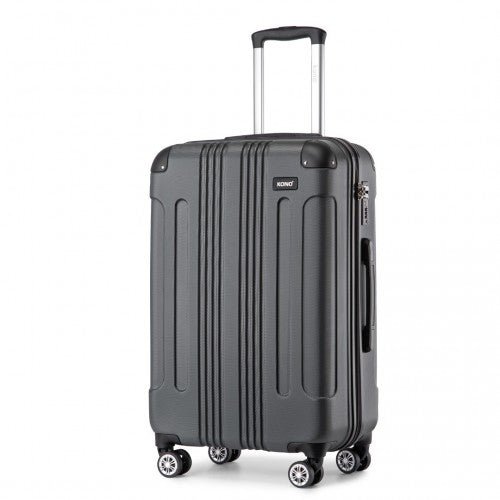 K1777 - 1L - Kono 24 Inch ABS Lightweight Compact Hard Shell Travel Luggage For Extended Journeys - Grey - Easy Luggage