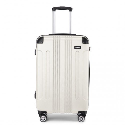K1777 - 1L - Kono 28 Inch ABS Lightweight Compact Hard Shell Travel Luggage For Extended Journeys - Beige - Easy Luggage