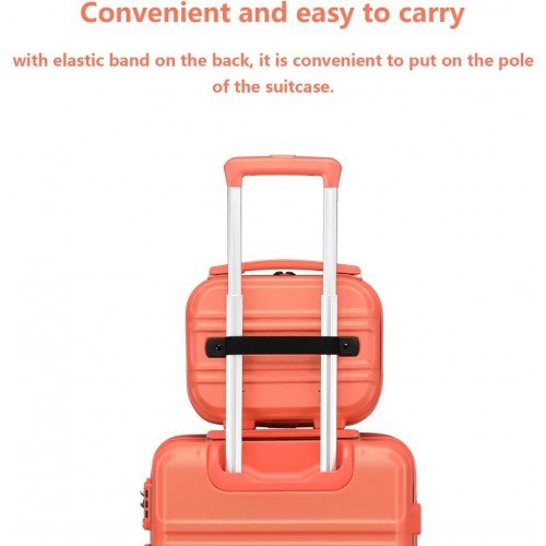 K1871 - 1L - Kono 12 Inch Lightweight Hard Shell ABS Vanity Case - Coral - Easy Luggage