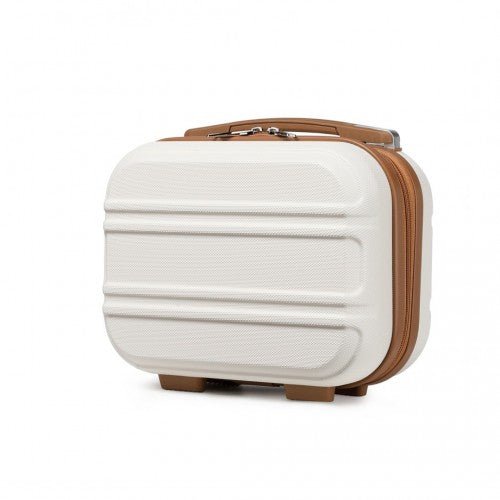 K1871 - 1L - Kono 12 Inch Lightweight Hard Shell ABS Vanity Case - Cream - Easy Luggage