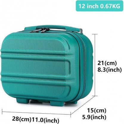 K1871 - 1L - Kono 12 Inch Lightweight Hard Shell ABS Vanity Case - Teal - Easy Luggage