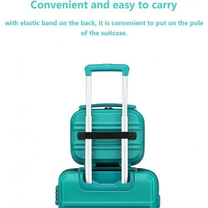 K1871 - 1L - Kono 12 Inch Lightweight Hard Shell ABS Vanity Case - Teal - Easy Luggage