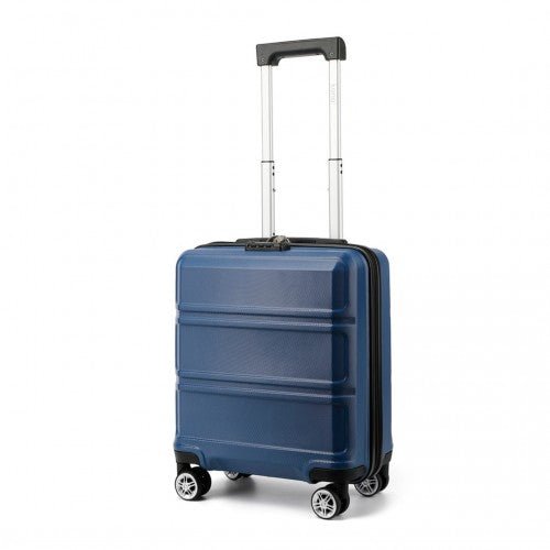 K1871 - 1L - Kono ABS 16 Inch Sculpted Horizontal Design Cabin Luggage - Navy - Easy Luggage