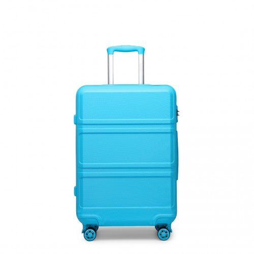 K1871 - 1L - Kono ABS 20 Inch Sculpted Horizontal Design Cabin Luggage - Blue - Easy Luggage