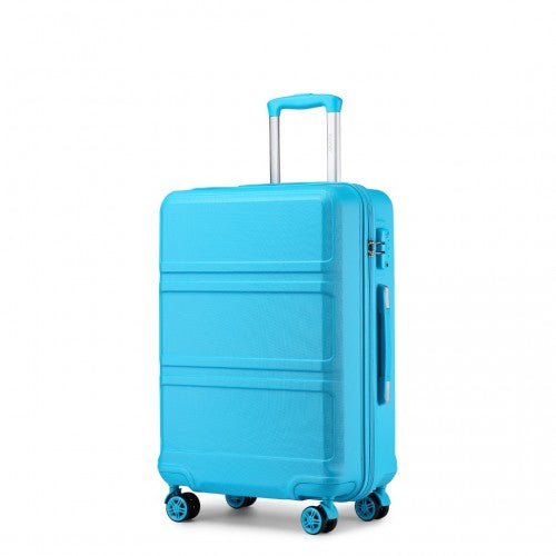 K1871 - 1L - Kono ABS 20 Inch Sculpted Horizontal Design Cabin Luggage - Blue - Easy Luggage