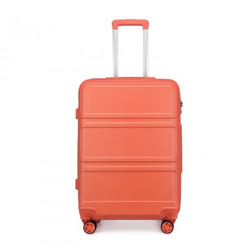 K1871 - 1L - Kono ABS 20 Inch Sculpted Horizontal Design Cabin Luggage - Coral - Easy Luggage