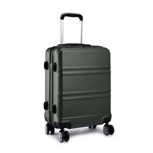 K1871 - 1L - Kono ABS 20 Inch Sculpted Horizontal Design Cabin Luggage - Grey - Easy Luggage