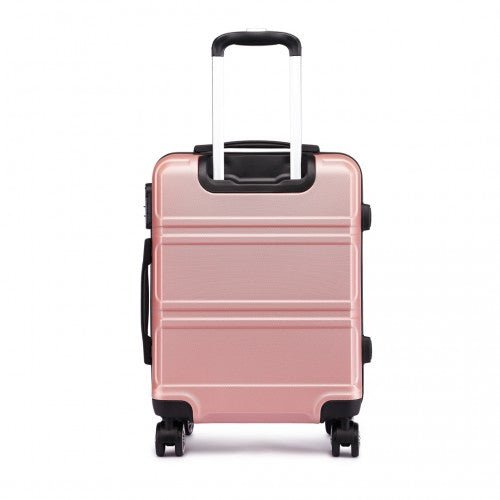 K1871 - 1L - Kono ABS 20 Inch Sculpted Horizontal Design Cabin Luggage - Nude - Easy Luggage