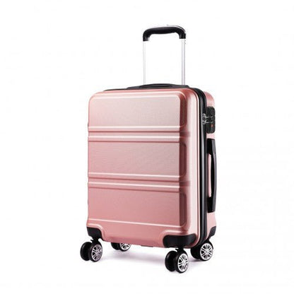 K1871 - 1L - Kono ABS 20 Inch Sculpted Horizontal Design Cabin Luggage - Nude - Easy Luggage