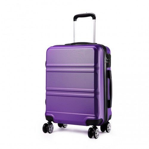 K1871 - 1L - Kono ABS 20 Inch Sculpted Horizontal Design Cabin Luggage - Purple - Easy Luggage