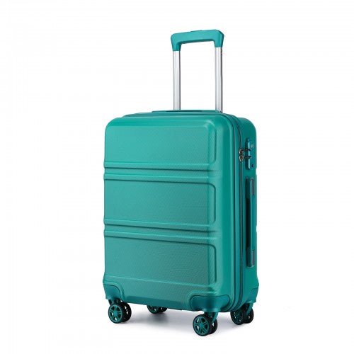 K1871 - 1L - Kono ABS 20 Inch Sculpted Horizontal Design Cabin Luggage - Teal - Easy Luggage