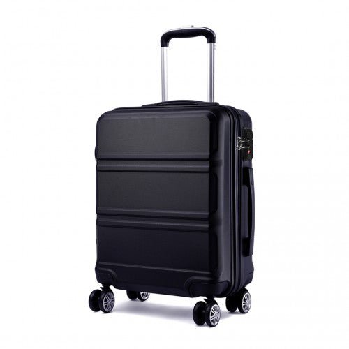 K1871 - 1L - Kono ABS 24 Inch Sculpted Horizontal Design Suitcase - Black - Easy Luggage