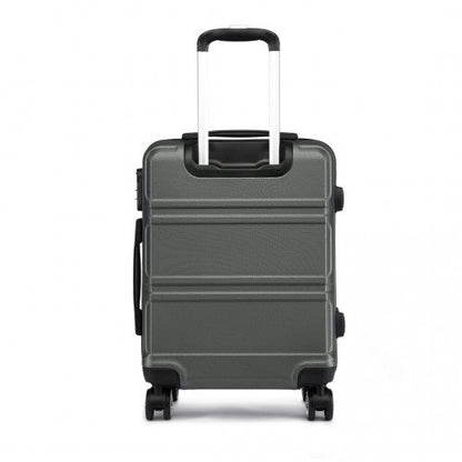 K1871 - 1L - Kono ABS 24 Inch Sculpted Horizontal Design Suitcase - Grey - Easy Luggage