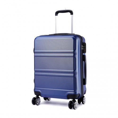 K1871 - 1L - Kono ABS 24 Inch Sculpted Horizontal Design Suitcase - Navy Blue - Easy Luggage