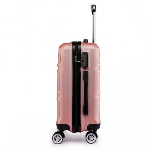 K1871 - 1L - Kono ABS 24 Inch Sculpted Horizontal Design Suitcase - Nude - Easy Luggage