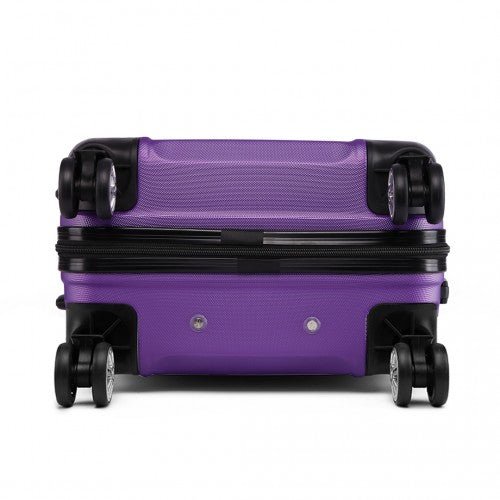 K1871 - 1L - Kono ABS Sculpted Horizontal Design 3 Piece Suitcase Set - Purple - Easy Luggage