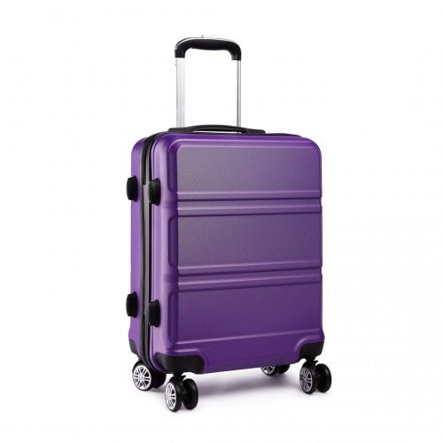 K1871 - 1L - Kono ABS Sculpted Horizontal Design 3 Piece Suitcase Set - Purple - Easy Luggage