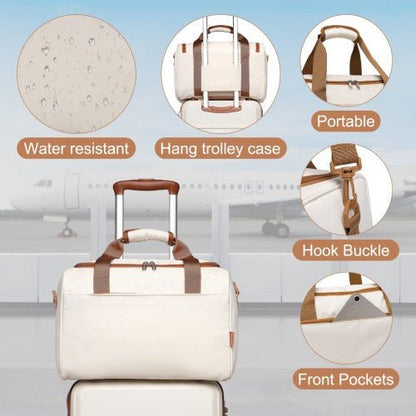 K1871 - 1L+EA2321 - Kono ABS 28 Inch Sculpted Horizontal Design 2 Piece Suitcase Set With Cabin Bag - Cream - Easy Luggage