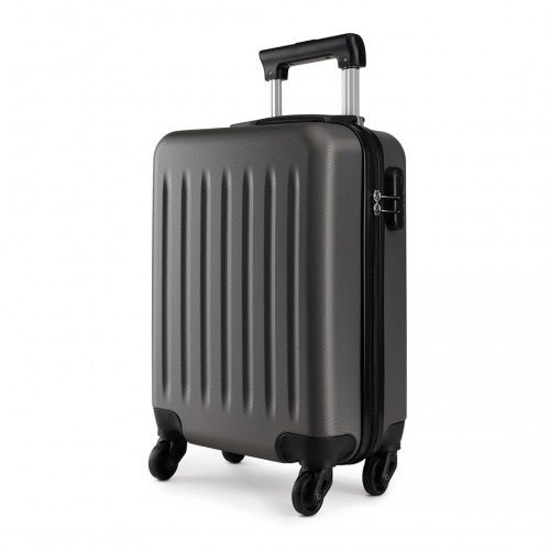 K1872L - Kono 19 Inch ABS Hard Shell Carry On Luggage 4 Wheel Spinner Suitcase - Grey - Easy Luggage