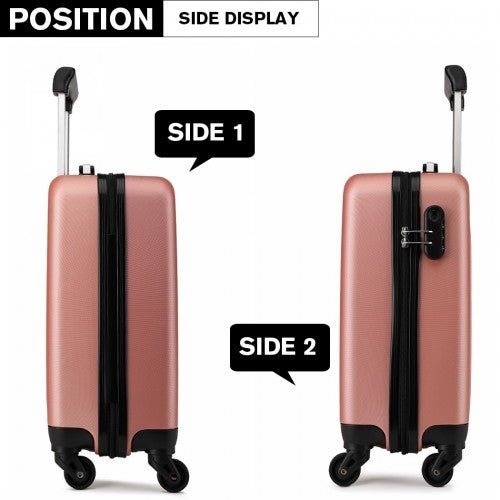 K1872L - Kono 19 Inch ABS Hard Shell Carry On Luggage 4 Wheel Spinner Suitcase - Nude - Easy Luggage