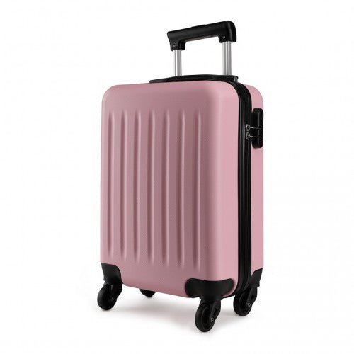 K1872L - Kono 19 Inch ABS Hard Shell Carry On Luggage 4 Wheel Spinner Suitcase - Pink - Easy Luggage