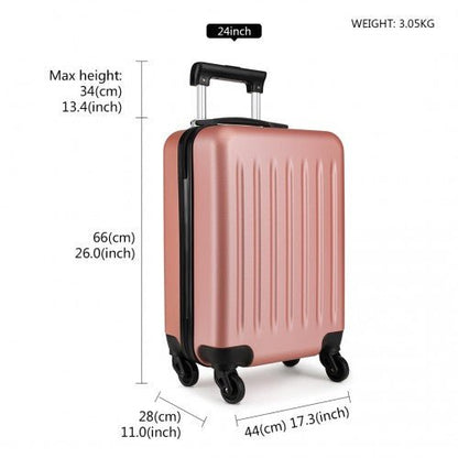 K1872L - Kono 24 Inch ABS Hard Shell Luggage 4 Wheel Spinner Suitcase - Nude - Easy Luggage