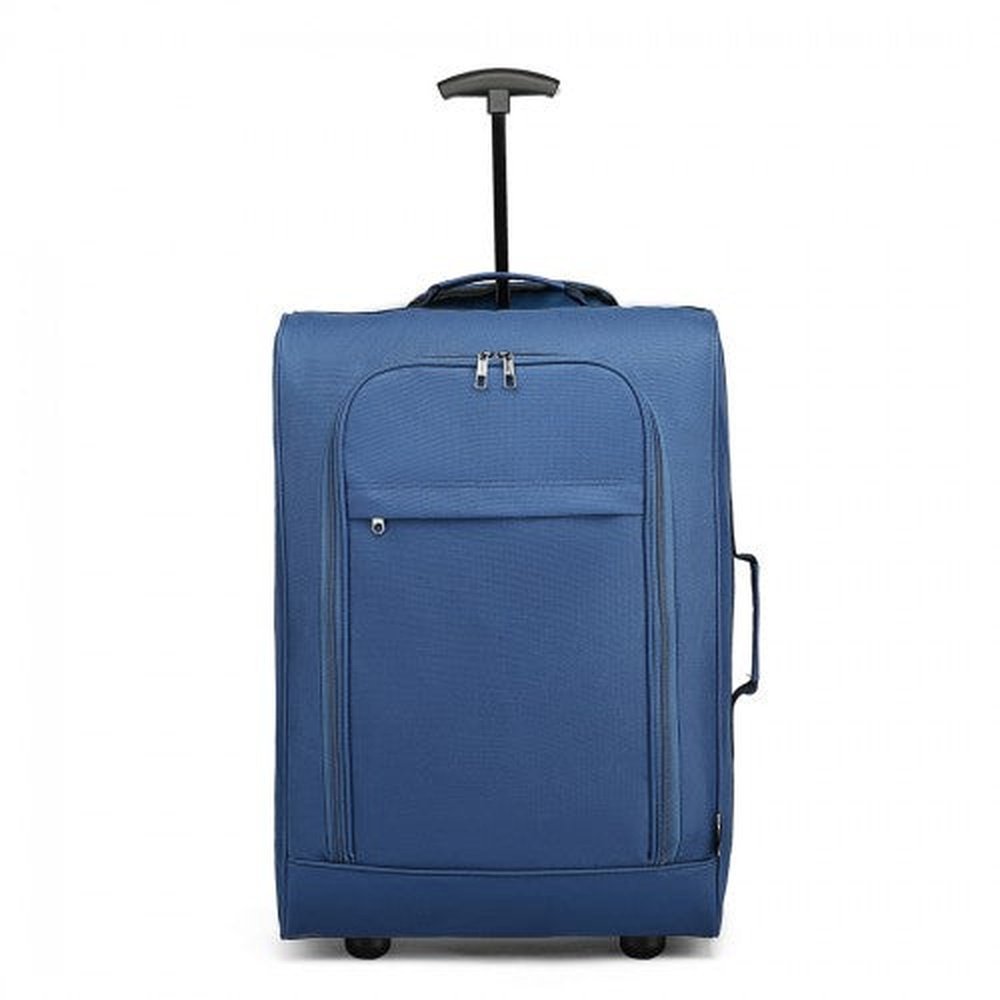 K1873 - 2 - Kono CABIN SIZE SOFT SHELL HAND LUGGAGE - BLUE - Easy Luggage