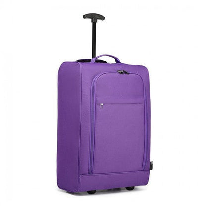 K1873 - 2 - Kono CABIN SIZE SOFT SHELL HAND LUGGAGE - PURPLE - Easy Luggage