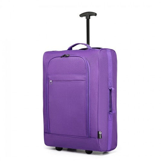 K1873 - 2 - Kono CABIN SIZE SOFT SHELL HAND LUGGAGE - PURPLE - Easy Luggage