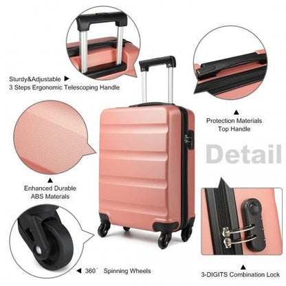 K1991 - 1L - Kono 19 Inch Horizontal Design ABS Hard Shell Suitcase With TSA Lock - Nude - Easy Luggage