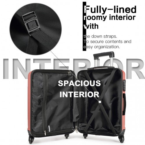K1991 - 1L - Kono 19 Inch Horizontal Design ABS Hard Shell Suitcase With TSA Lock - Nude - Easy Luggage