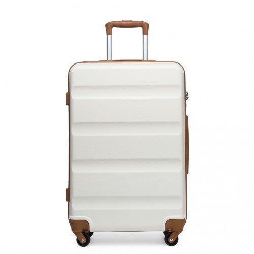 K1991 - 1L - Kono 24 Inch Horizontal Design ABS Hard Shell Suitcase With TSA Lock - Cream - Easy Luggage