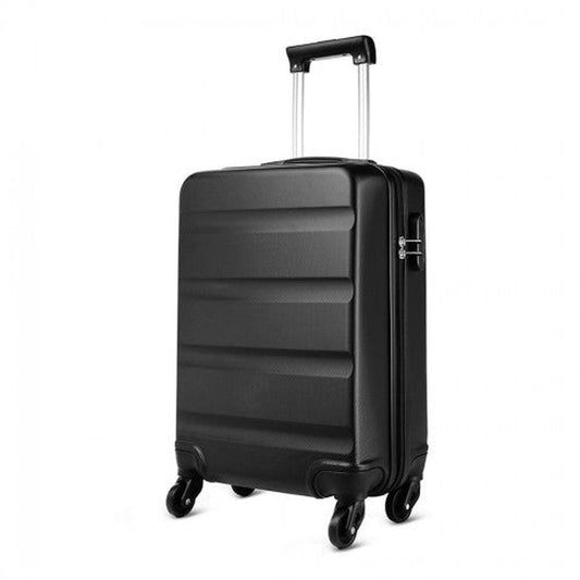 K1991L - KONO HORIZONTAL DESIGN ABS HARD SHELL LUGGAGE 20 INCH SUITCASE - BLACK - Easy Luggage