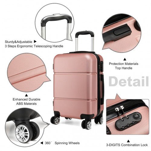 K1995L - Kono Hard Shell ABS Carry On Suitcase 20 Inch - Nude - Easy Luggage