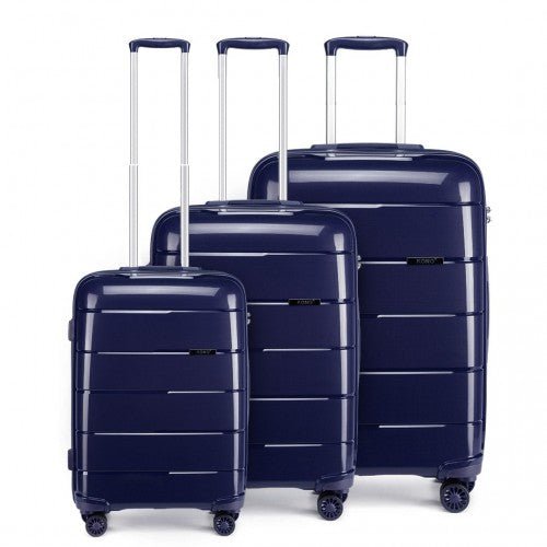 K1997L - KONO 20 - 24 - 28” HARD SHELL PP SUITCASE SET - NAVY - Easy Luggage