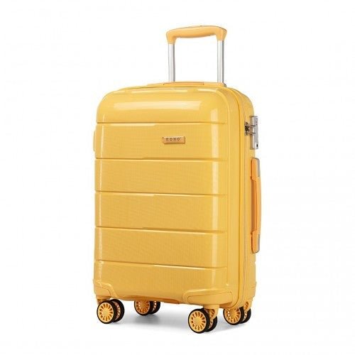 K1997L - KONO 20 INCH CABIN SIZE HARD SHELL PP SUITCASE - YELLOW - Easy Luggage