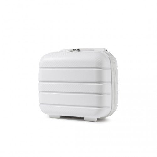 K2091L - Kono 14 Inch Multi Texture Hard Shell PP Vanity Case - Classic Collection - White - Easy Luggage