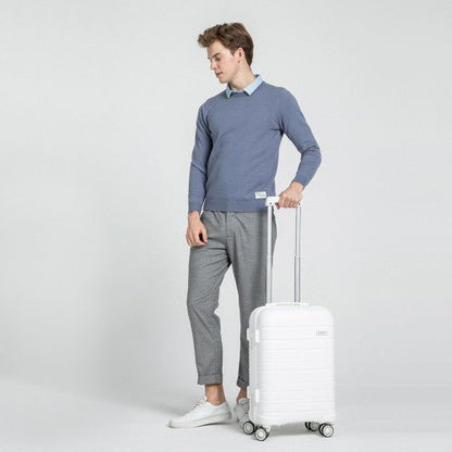 K2091L - Kono 28 Inch Multi Texture Hard Shell PP Suitcase - Classic Collection - White - Easy Luggage