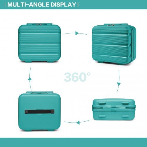 K2092L - Kono 14 Inch Bright Hard Shell PP Vanity Case - Blue - Easy Luggage