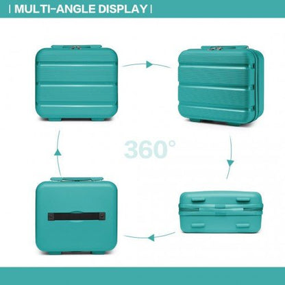 K2092L - Kono 14 Inch Bright Hard Shell PP Vanity Case - Blue - Easy Luggage