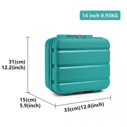 K2092L - Kono 14 Inch Bright Hard Shell PP Vanity Case - Blue - Easy Luggage